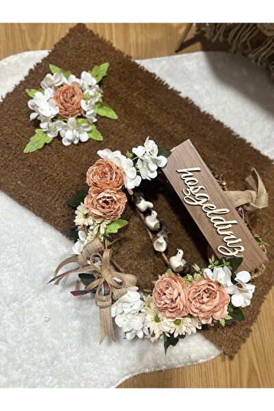 Marrone Σετ στολίδι πόρτας με πουλιά και πατάκια με πουλιά