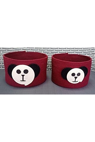 Life For You 2 قطعة 26*26 سنتيمتر سلة ألعاب مصنوعة يدوياً باللون الأحمر الكلاريت