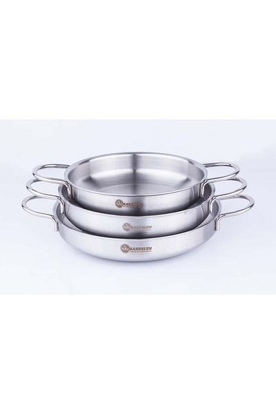 BYKARDELEN Stainless Steel 3-Piece Omelette Set Inox (18-20-22)