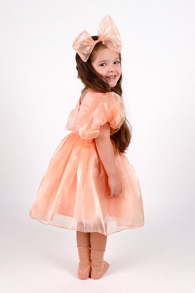 Le Mabelle Salmon Crown Organza Girls Party Dress - Carlene