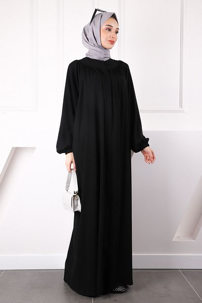 İmajButik Μαύρο μανίκι ελαστικό φερμουάρ