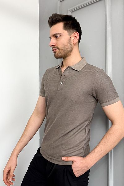 ModaPlaza Ανδρικό μπλουζάκι Waffle Polo 3229
