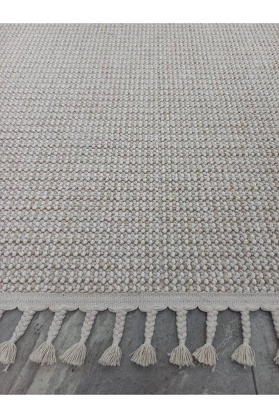 Anatolian Carpet Store Carina Bukle Bukle Krem Bej Pamuk Taban Halı