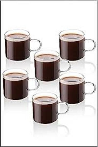 Sele Home Borosilicate Glass Set of 6 Espresso Coffee Cups