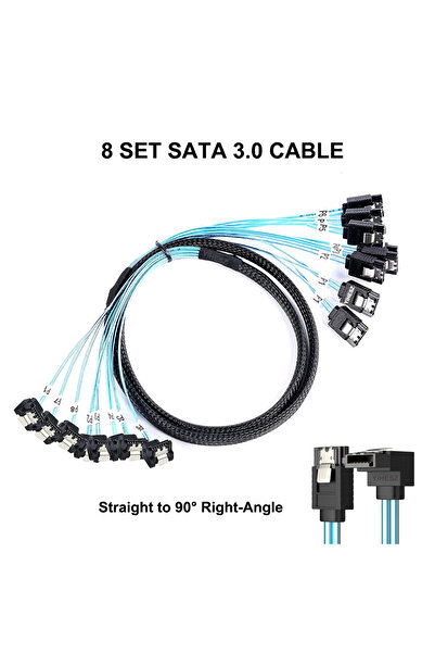 Choice 0.5 متر 8sata 0.5 متر/1 متر كابل SATA 3.0 كابل SATA بزاوية قائمة 90 در...