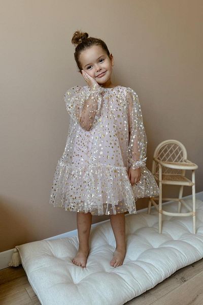 Le Mabelle Star Printed Powder Balloon Sleeves Φόρεμα για κορίτσια - Daria