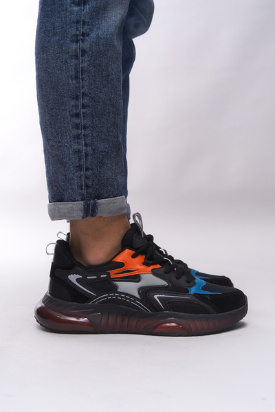 Riccon Ανδρικά αθλητικά παπούτσια Frildorr 00121774 Μαύρο Πορτοκαλί