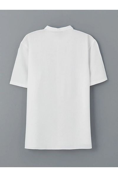 LC Waikiki Ανδρικό πουκάμισο LCW Vision White Regular Fit Seersucker