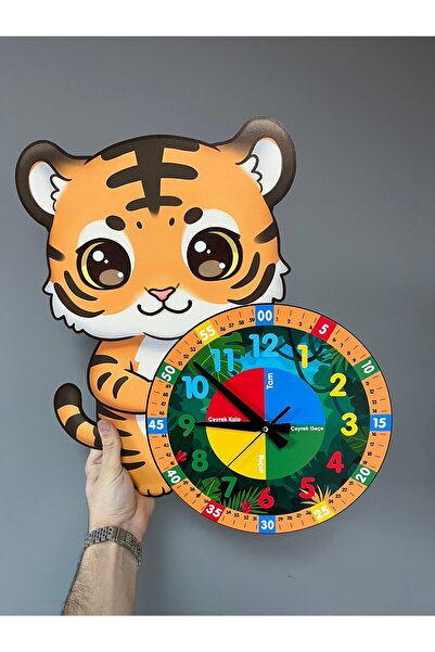 karbonsoft Sevimli Kaplan Tiger Montessori Çocuk Odası Eğitici Ahşap Duvar Sa...