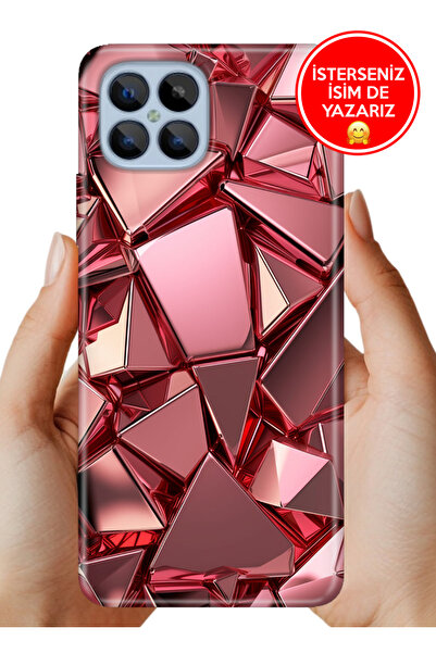 omix X600 Kılıf Desenli Rubber Kamera Korumalı Silikon PembeDeco