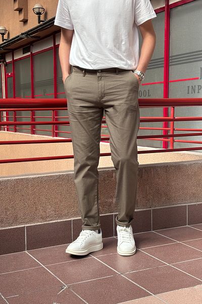 inpool Men, Linen Weaving, Cotton Fabric, Regular Fit, Seasonal Pants 294