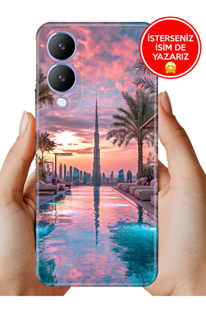 Cekuonline Vivo Y17s Kılıf Desenli Baskılı Kamera Korumalı Silikon Luxury Dubai