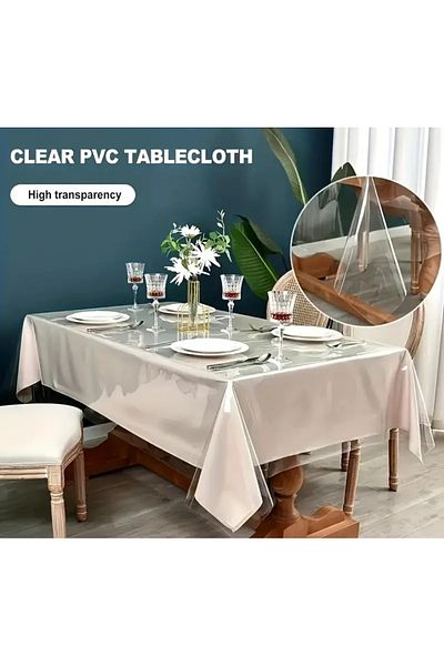 Blue Home Pvc transparent silicon 1 grad de protecție a suprafeței superioare, husă de masă impermeabilă 0,20 mm