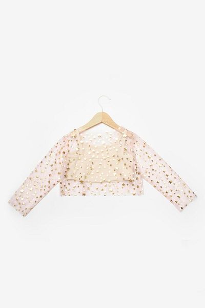 Le Mabelle Starry Powder Girl's Crop Top - Μακρυμάνικο