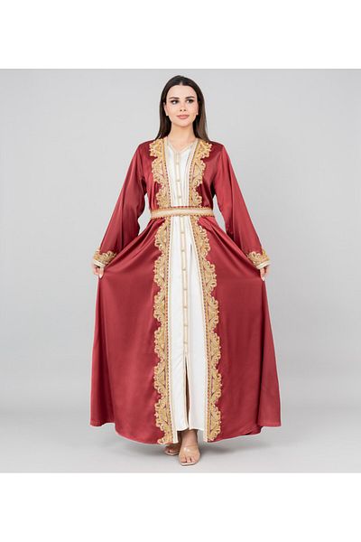 IKKXA Classic Elegance Belted 2-piece Kaftan