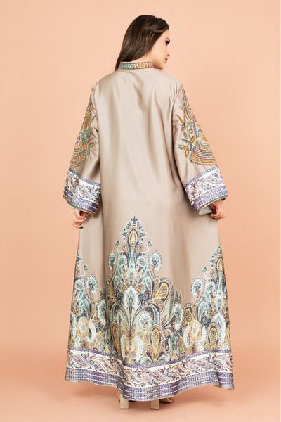 IKKXA Gleaming Crystal and Print Jalabiya