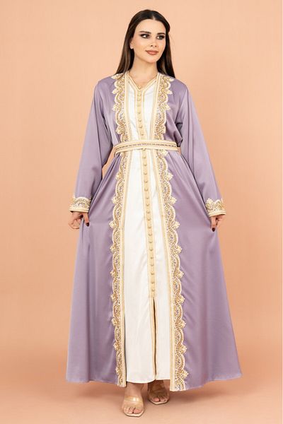 IKKXA Belted Elegant 2-Piece Kaftan