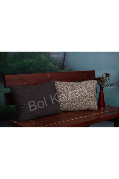 Bolkazan.com Κάλυμμα μαξιλαριού ριχτάρι διπλής όψης 2 τεμαχίων με αντίχρωμο έ...