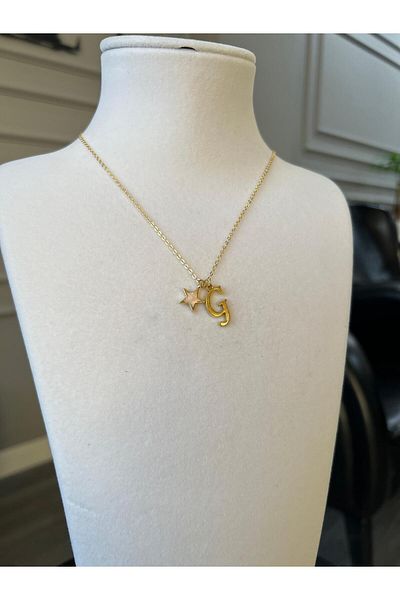 Store G Letter Necklace - with Star Charm and Chain