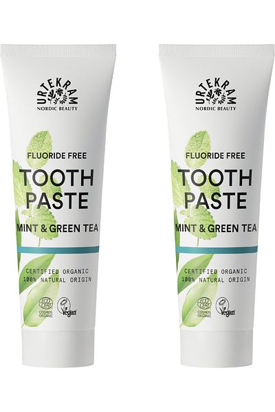 Urtekram Green Tea Organic Toothpaste - Mint 2 Pack X75 ml