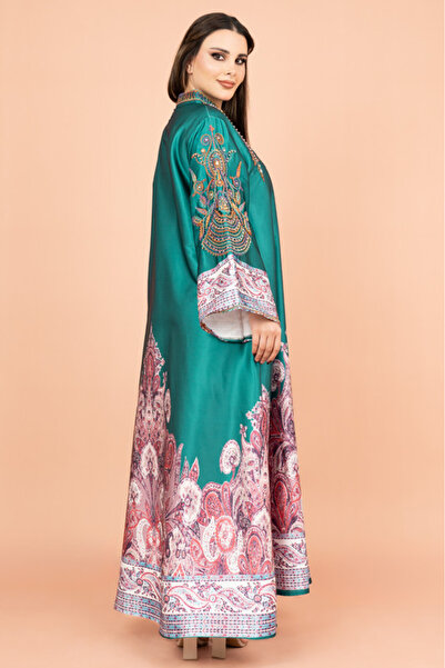 IKKXA Gleaming Crystal and Print Jalabiya