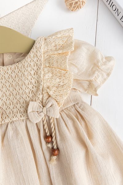Babymod Victoria Lace Bow 100% Cotton Baby Girl Dress Special Occasion Dress