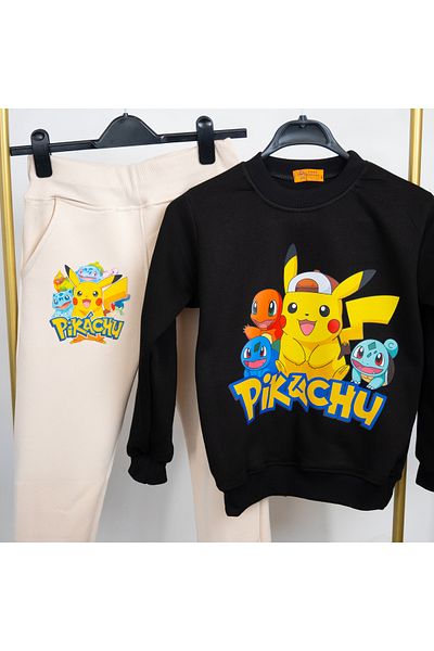 BookOrBook Pikachu 3 Thread Raster Premium Quality Kids Tracksuit Set