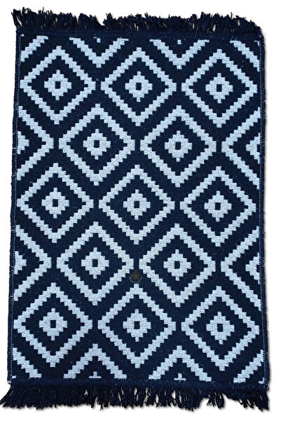 Algelsineve Çift Taraflı Kilim Yolluk - Siyah Beyaz Piramit Desen