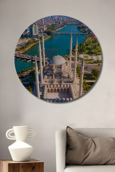 Teona Ahşap Adana Sabancı Merkez Camii ve Manzara Ahşap Dekoratif Yuvarlak Ev...