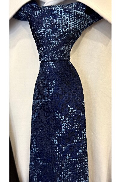 Dearmise Темно-синій та блакитний візерунковий подарунковий набір: краватка та хустинка преміум-класу