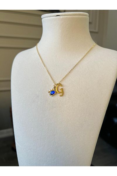 Store Crab Letter Necklace - with Steel Chain Charm