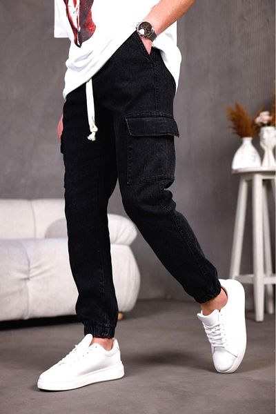 Oksit Παντελόνι Cargo Slim Fit Lycra Jeans με ελαστικό πόδι και μέση