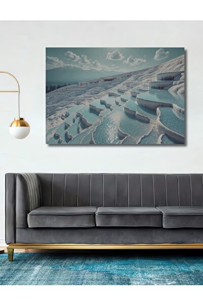 Teona Ahşap Pamukkale Travertenleri Manzarası Ahşap MDF Dekoratif Dikdörtgen ...