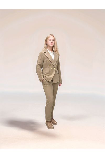 Asortik Kids Girl's Suit 3 Pieces Set Blazer Jacket-Blouse-Pants