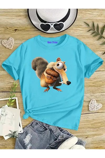 New Shine 1 tricou este un cadou pentru achiziții de 6 și mai sus în coș - Tricou pentru copii Squirrel Oversize