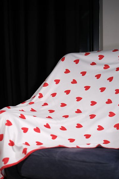 moris home VALENTINE'S DAY PATTERNED TELEVISION BLANKET 130X170