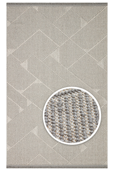 Eko Halı DOGANLAR ANTIQ MOTTEA 10 GREY BEIGE YUMUŞAK TUŞELİ ÖRGÜ DOKUMA MODER...