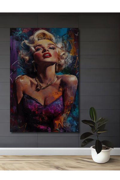 Teona Ahşap Marilyn Monroe Pop Art Ahşap MDF Dekoratif Dikdörtgen Ev,İşyeri D...