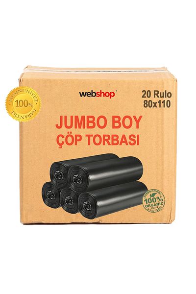 naft One Parcel 20 Rolls Jumbo Size 80X110 Thick Garbage Bags