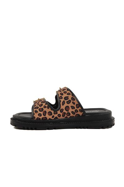 AYAKMOD 238051 Z Leopard Textile Γυναικείες Παντόφλες