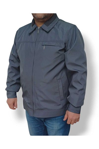 Ünal Giyim Collar Straight Plus Size Seasonal Father's Coat