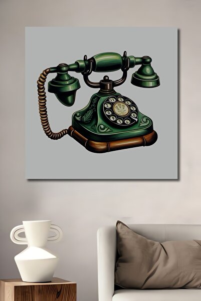 Teona Ahşap Nostaljik Telefon Dekoratif Ahşap MDF Dikdörtgen Ev,İşyeri Duvar ...