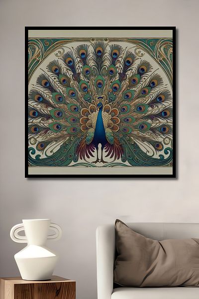 Teona Ahşap Decorativ din lemn MDF Păun Majestic Dreptunghi Acasă, Pictură pe perete la locul de muncă