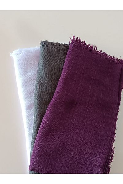 KVSHOME Hijab 3-Piece Flared Cotton Writing Scarf 100X100Cm