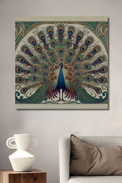 Teona Ahşap Decorativ din lemn MDF Păun Majestic Dreptunghi Acasă, Pictură pe perete la locul de muncă