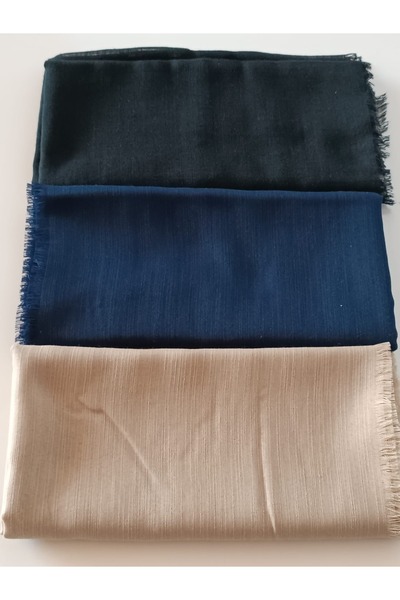 Hijab 3-Piece Flamed Cotton Writing Scarf 100x100cm