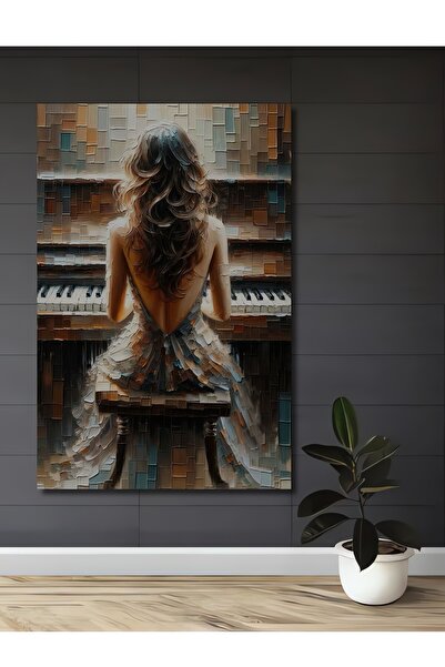 Teona Ahşap Piyano Sanatı Ahşap MDF Dekoratif Dikdörtgen Ev,İşyeri Duvar Tablo