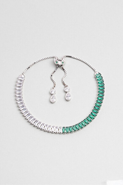 So CHIC... Renkli Baget 18 Ayar Beyaz Altın Kaplama Ayarlanabilir Gümüş Bileklik