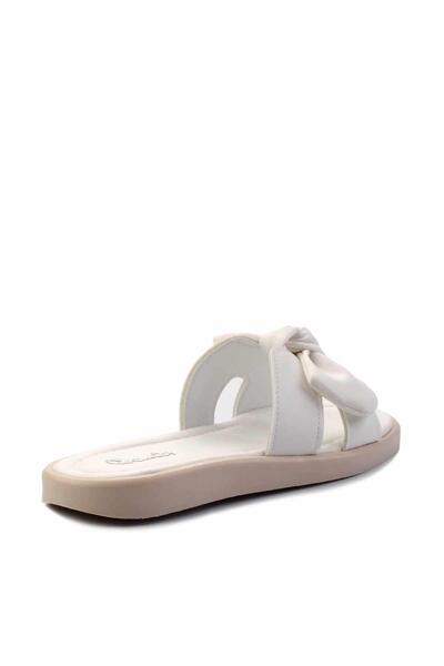 Bambi Beyaz Bej  Kadın Terlik K04875050809