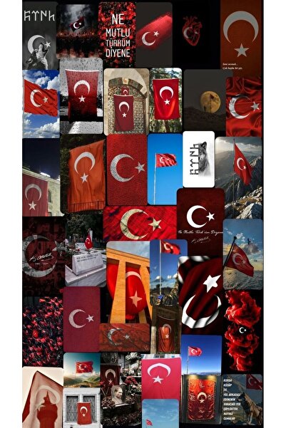 Sticksy Türkiye Kolaj Duvar Posteri - Çerçevesiz Poster - Kağıt Afiş Türk Bay...
